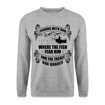 Pêche Papa Papa Pêcheur Childern Drôle Poisson Alors - Sweat-shirt Unisexe - gris chiné - Devant - Alina (178cm) & Michal (187cm)