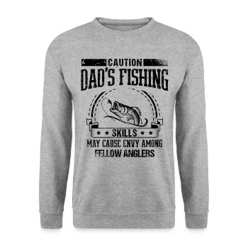 Pêche Papa Papa Pêcheur Childern Drôle Poisson Alors - Sweat-shirt Unisexe - gris chiné - Devant - Alina (178cm) & Michal (187cm)