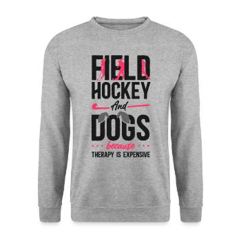 Hockey sur gazon, Hockey sur gazon pour chiens, et - Sweat-shirt Unisexe - gris chiné - Devant - Alina (178cm) & Michal (187cm)