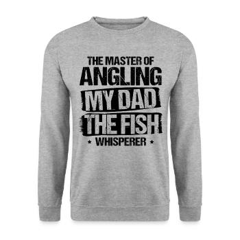 Pêche Papa Papa Pêcheur Childern Drôle Poisson Alors - Sweat-shirt Unisexe - gris chiné - Devant - Alina (178cm) & Michal (187cm)