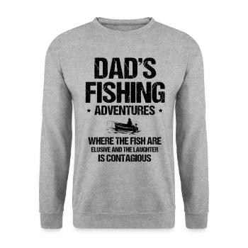 Pêche Papa Papa Pêcheur Childern Drôle Poisson Alors - Sweat-shirt Unisexe - gris chiné - Devant - Alina (178cm) & Michal (187cm)