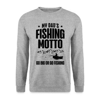 Pêche Papa Papa Pêcheur Childern Drôle Poisson Alors - Sweat-shirt Unisexe - gris chiné - Devant - Alina (178cm) & Michal (187cm)