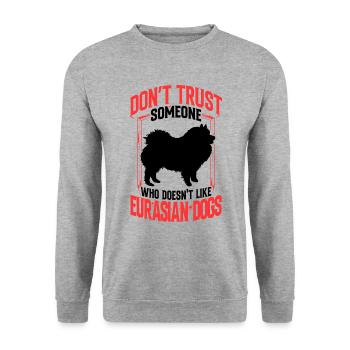 Eurasian don't trust Eurasian Spitz - Unisex Sweatshirt - salt & pepper - Front - Alina (178cm) & Michal (187cm)