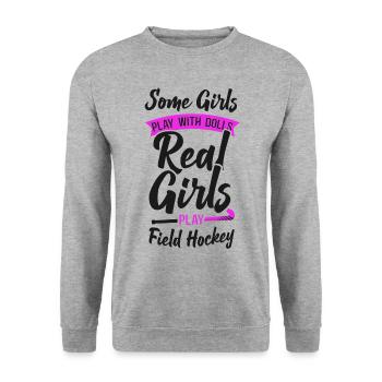 Field Hockey Some Girls Play With - Unisex Sweatshirt - salt & pepper - Front - Alina (178cm) & Michal (187cm)