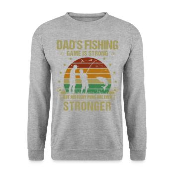 Pêche Papa Papa Pêcheur Childern Drôle Poisson Alors - Sweat-shirt Unisexe - gris chiné - Devant - Alina (178cm) & Michal (187cm)