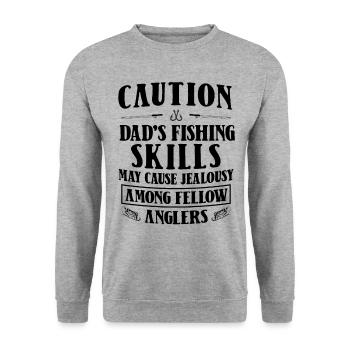 Pêche Papa Papa Pêcheur Childern Drôle Poisson Alors - Sweat-shirt Unisexe - gris chiné - Devant - Alina (178cm) & Michal (187cm)