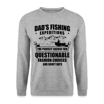 Pêche Papa Papa Pêcheur Childern Drôle Poisson Alors - Sweat-shirt Unisexe - gris chiné - Devant - Alina (178cm) & Michal (187cm)