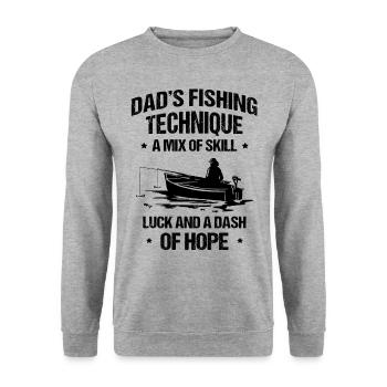 Pêche Papa Papa Pêcheur Childern Drôle Poisson Alors - Sweat-shirt Unisexe - gris chiné - Devant - Alina (178cm) & Michal (187cm)