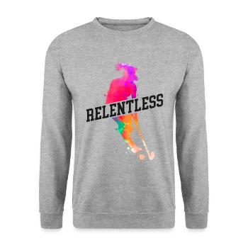 Hockey sur gazon aquarelle implacable - Sweat-shirt Unisexe - gris chiné - Devant - Alina (178cm) & Michal (187cm)