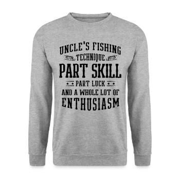 Pêche Oncle Pêcheur Oncles Drôle Poisson Parfait - Sweat-shirt Unisexe - gris chiné - Devant - Alina (178cm) & Michal (187cm)