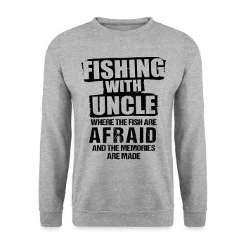 Pêche Oncle Pêcheur Oncles Drôle Poisson Parfait - Sweat-shirt Unisexe - gris chiné - Devant - Alina (178cm) & Michal (187cm)