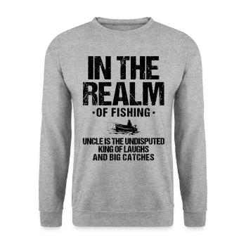 Pêche Oncle Pêcheur Oncles Drôle Poisson Parfait - Sweat-shirt Unisexe - gris chiné - Devant - Alina (178cm) & Michal (187cm)