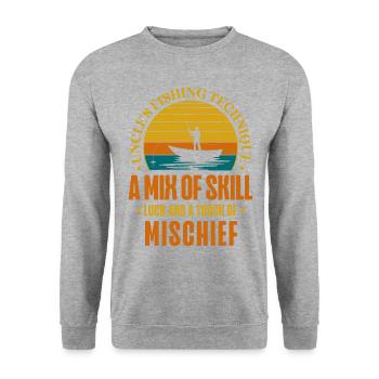 Fishing Uncle Fisherman Uncles Funny Fish Perfect - Unisex Sweatshirt - salt & pepper - Front - Alina (178cm) & Michal (187cm)