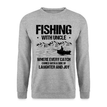 Pêche Oncle Pêcheur Oncles Drôle Poisson Parfait - Sweat-shirt Unisexe - gris chiné - Devant - Alina (178cm) & Michal (187cm)