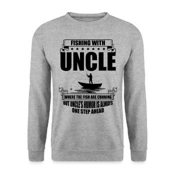 Pêche Oncle Pêcheur Oncles Drôle Poisson Parfait - Sweat-shirt Unisexe - gris chiné - Devant - Alina (178cm) & Michal (187cm)