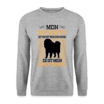 Habe einen Do Khyi Tibetanische Dogge - Unisex Pullover - Weißgrau meliert - Vorne - Alina (178cm) & Michal (187cm)