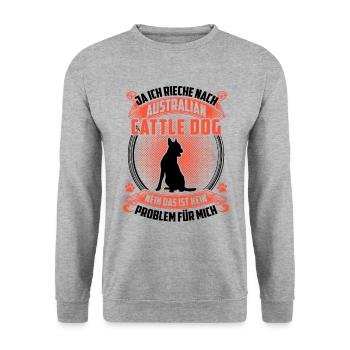 Ich rieche nach Australian Cattle Dog - Unisex Pullover - Weißgrau meliert - Vorne - Alina (178cm) & Michal (187cm)