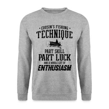 Pêche Cousin Pêcheur Cousins Drôle Poisson Perfec - Sweat-shirt Unisexe - gris chiné - Devant - Alina (178cm) & Michal (187cm)