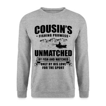 Pêche Cousin Pêcheur Cousins Drôle Poisson Perfec - Sweat-shirt Unisexe - gris chiné - Devant - Alina (178cm) & Michal (187cm)