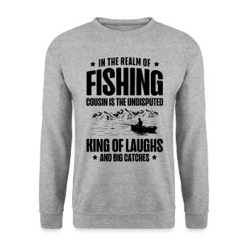 Pêche Cousin Pêcheur Cousins Drôle Poisson Perfec - Sweat-shirt Unisexe - gris chiné - Devant - Alina (178cm) & Michal (187cm)