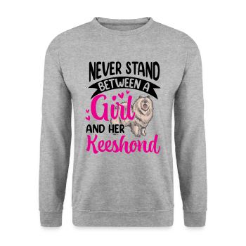 Fille et son Wolfsspitz Spitz allemand - Sweat-shirt Unisexe - gris chiné - Devant - Alina (178cm) & Michal (187cm)