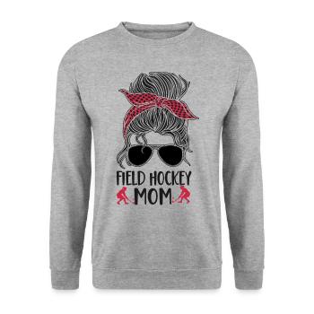 Field Hockey Mom Sunglasses Field - Unisex Pullover - Weißgrau meliert - Vorne - Alina (178cm) & Michal (187cm)