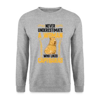 Les femmes atteintes de capybara sous-estiment les capybara - Sweat-shirt Unisexe - gris chiné - Devant - Alina (178cm) & Michal (187cm)