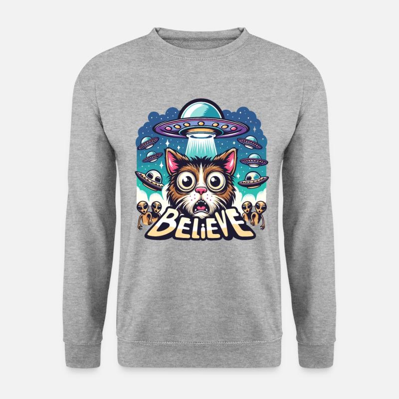 Funny Alien Alien Believe - Unisex Sweatshirt - salt & pepper
