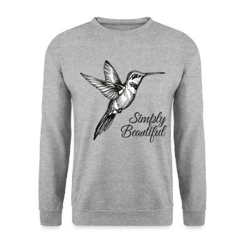 Kolibri Faszination der Fliegenden Juwelen - Unisex Pullover - Weißgrau meliert - Vorne - Alina (178cm) & Michal (187cm)