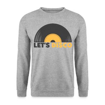 70er Jahre Disco Tänzerin Let's Disco Queen König - Unisex Pullover - Weißgrau meliert - Vorne - Alina (178cm) & Michal (187cm)
