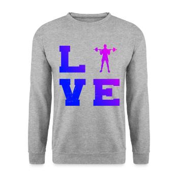 Men's Women's Strength Training Endurance Training - Unisex Sweatshirt - salt & pepper - Front - Alina (178cm) & Michal (187cm)