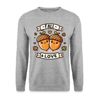 Cute Fall & Love - Thanksgiving Turkey Time Kids - Unisex Sweatshirt - salt & pepper - Front - Alina (178cm) & Michal (187cm)
