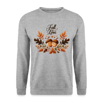 Cute Fall & Love - Thanksgiving Turkey Time Kids - Unisex Sweatshirt - salt & pepper - Front - Alina (178cm) & Michal (187cm)