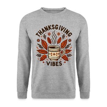 Gobble Thanksgiving Vibes Turkey Time for Kids - Unisex Sweatshirt - salt & pepper - Front - Alina (178cm) & Michal (187cm)