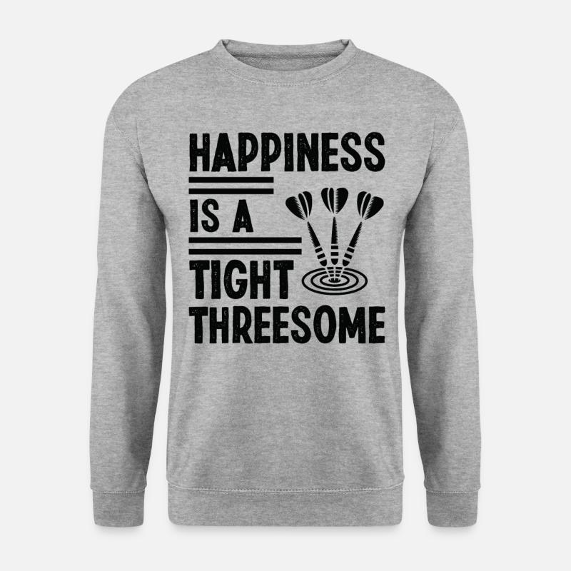 Happiness is a tight threesome - Unisex Pullover - Weißgrau meliert