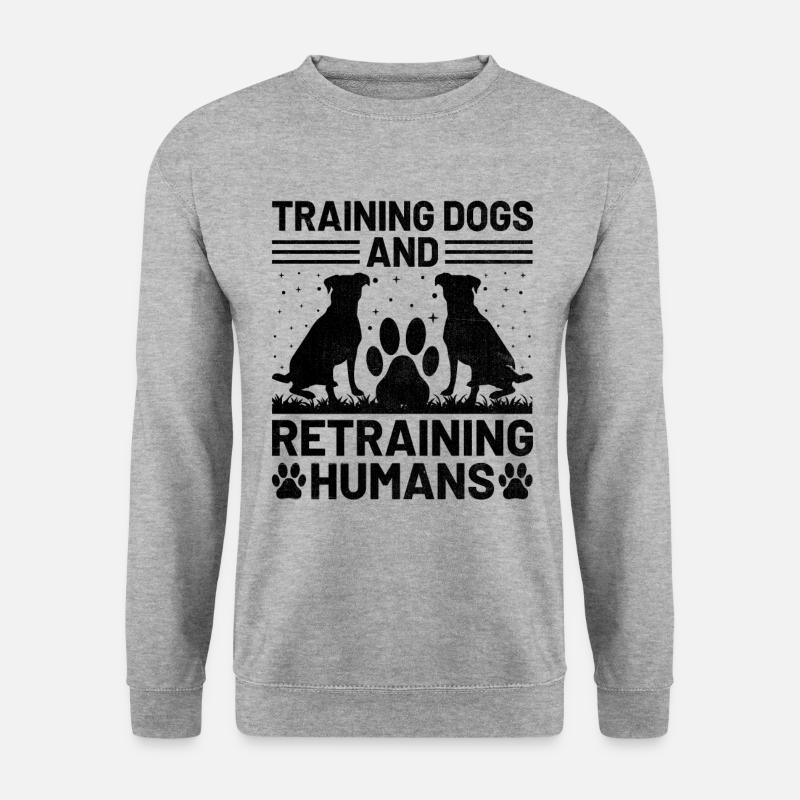 Hundetrainer Hundetraining Ausbildung Hunde Haustierpflege Pr - Unisex Pullover - Weißgrau meliert