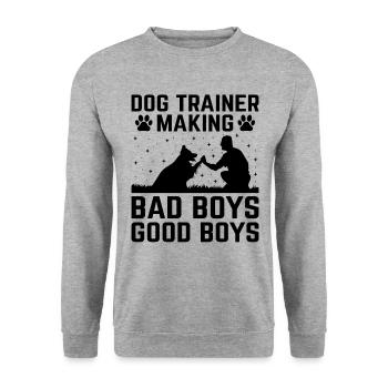 Dresseur de chiens Dressage de chiens Dressage de chiens Soins aux animaux de compagnie Pr - Sweat-shirt Unisexe - gris chiné - Devant - Alina (178cm) & Michal (187cm)