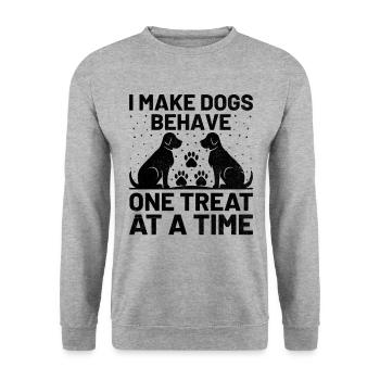 Dresseur de chiens Dressage de chiens Dressage de chiens Soins aux animaux de compagnie Pr - Sweat-shirt Unisexe - gris chiné - Devant - Alina (178cm) & Michal (187cm)