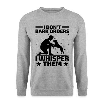 Dresseur de chiens Dressage de chiens Dressage de chiens Soins aux animaux de compagnie Pr - Sweat-shirt Unisexe - gris chiné - Devant - Alina (178cm) & Michal (187cm)
