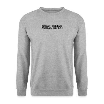 Fitness - Transpirer, croire, réussir, répéter - Sweat-shirt Unisexe - gris chiné - Devant - Alina (178cm) & Michal (187cm)