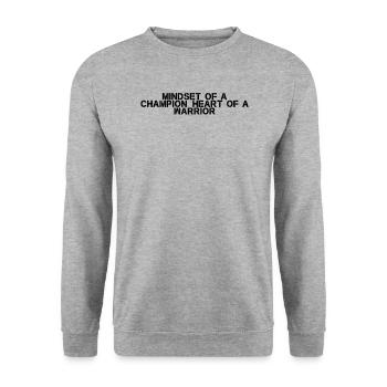 Fitness - Mindset of a champion, heart of a - Unisex Sweatshirt - salt & pepper - Front - Alina (178cm) & Michal (187cm)