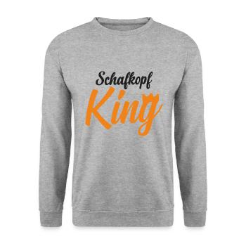 Schafkopf King - Unisex Pullover - Weißgrau meliert - Vorne - Alina (178cm) & Michal (187cm)
