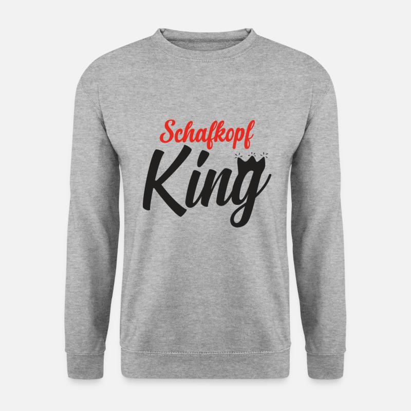 Schafkopf King - Unisex Pullover - Weißgrau meliert