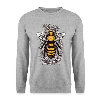 Esthétique Abeilles Fleurs Apiculteur Amateur de miel - Sweat-shirt Unisexe - gris chiné - Devant - Alina (178cm) & Michal (187cm)