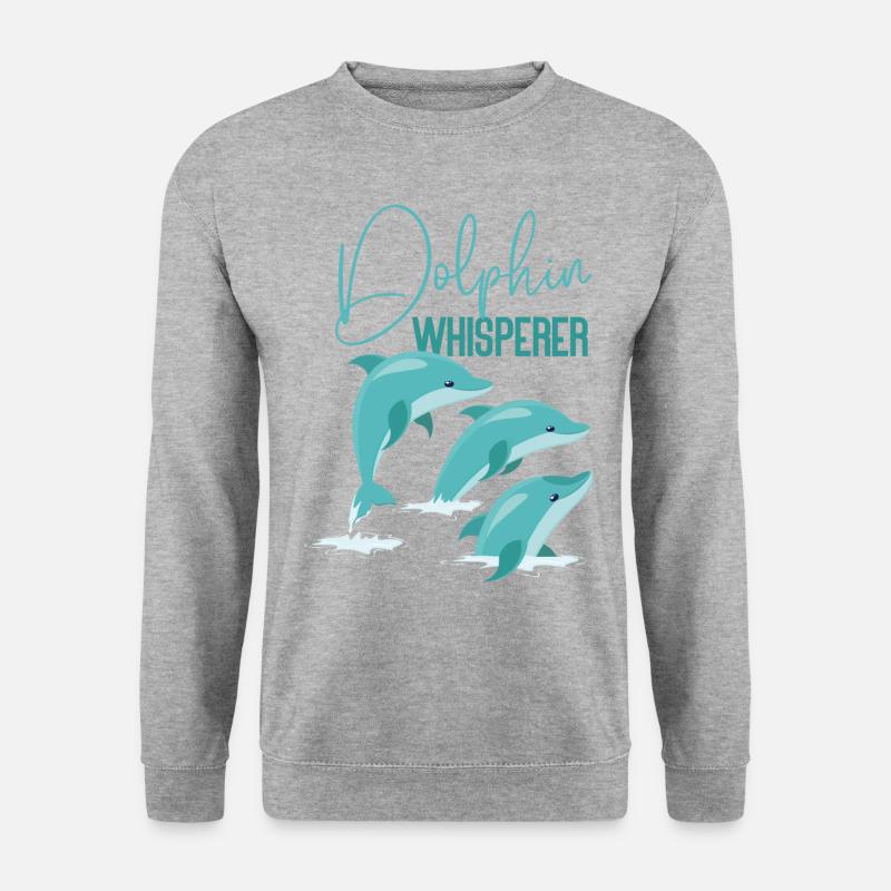 Dolphin Dolphin Whisperer - Unisex Pullover - Weißgrau meliert
