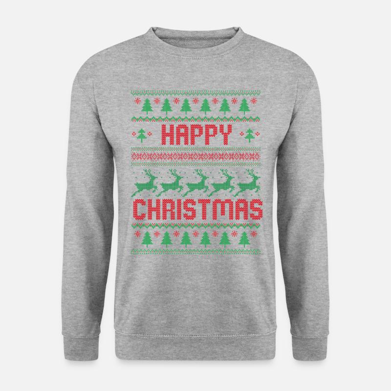 Frohe Weihnachten - Unisex Pullover - Weißgrau meliert