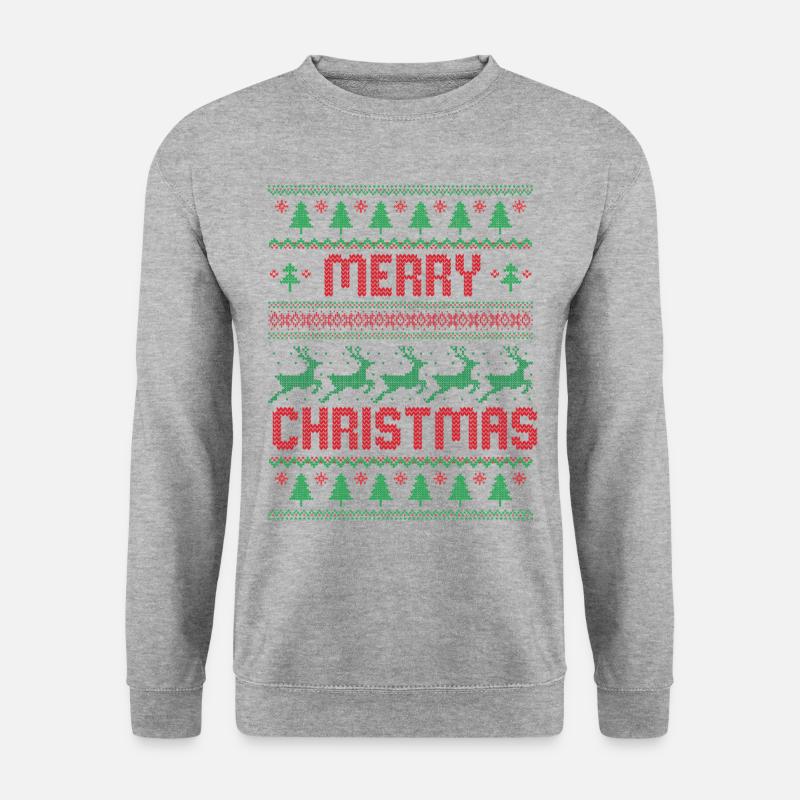 Frohe Weihnachten - Unisex Pullover - Weißgrau meliert