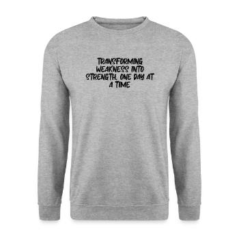 Fitness - Transforming weakness into strength, - Unisex Sweatshirt - salt & pepper - Front - Alina (178cm) & Michal (187cm)