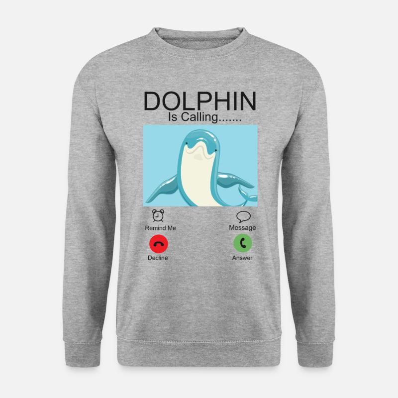 Dolphin Phone Display Dolphin Is - Unisex Sweatshirt - salt & pepper