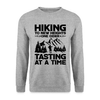 Hiking Hiker Nature Trekking Outdoor Mountaineerin - Unisex Sweatshirt - salt & pepper - Front - Alina (178cm) & Michal (187cm)